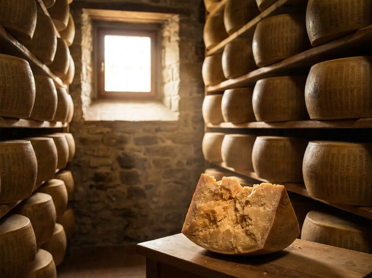Authentic Italian ingredients — Parmigiano, cured meats and olive oil